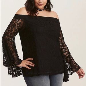 Lace off shoulder top